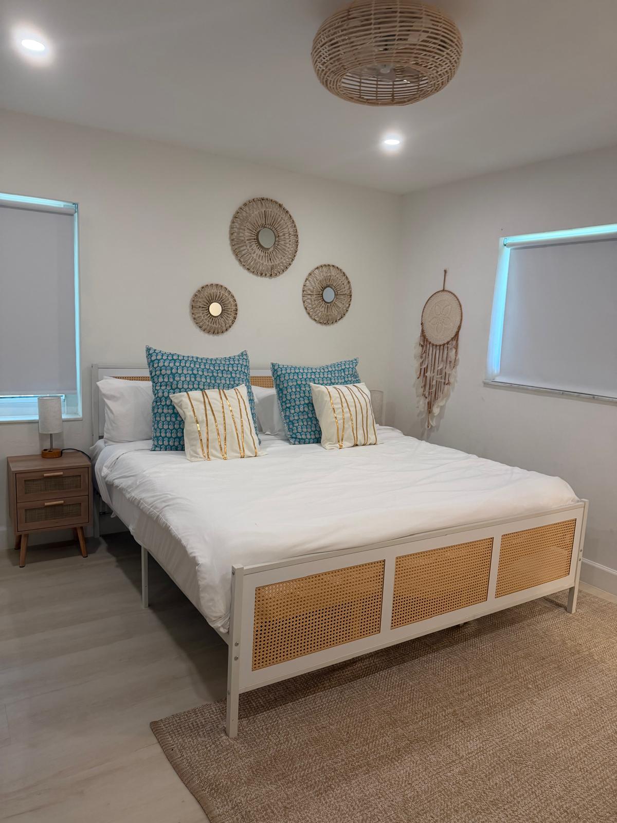 Bright bedroom styled and cleaned by DSK Services